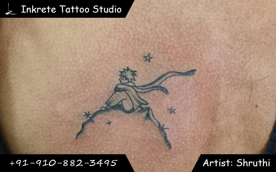 little prince on the moon tattoo,prince tattoo,moon tattoo,the little prince tattoo