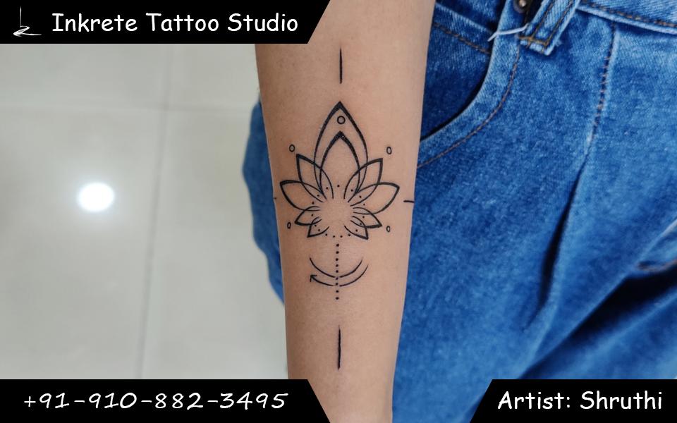 inkrete tattoo studio, best tattoo studio, best tattoo artist, lotus tattoo,  line tattoo,  bracelet tattoo, elegant tattoo, line work tattoo