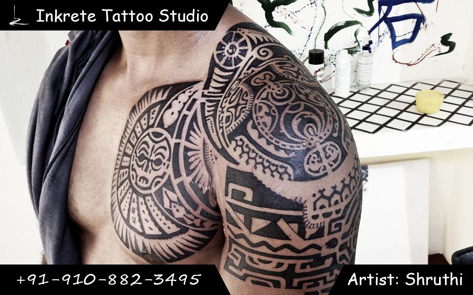 Rock tattoo, Dwayne Johnson's tattoo, Maori tattoo, tribal tattoo .. done by top / best tattoo artists in Inkrete Tattoo Studio