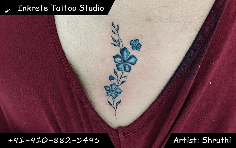 floral tattoo, color tattoo