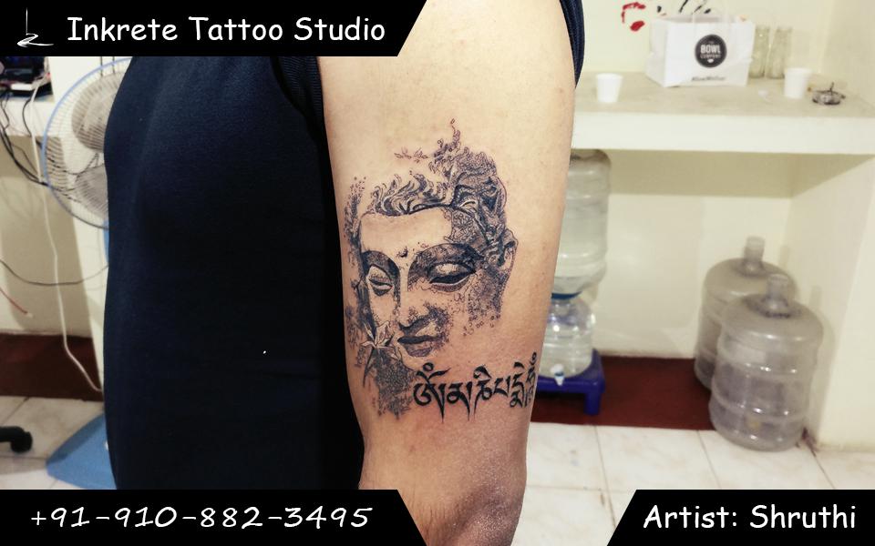 buddha tattoo, realistic tattoo, sculpture tattoo, doodle sketch tattoo, abstract tattoo