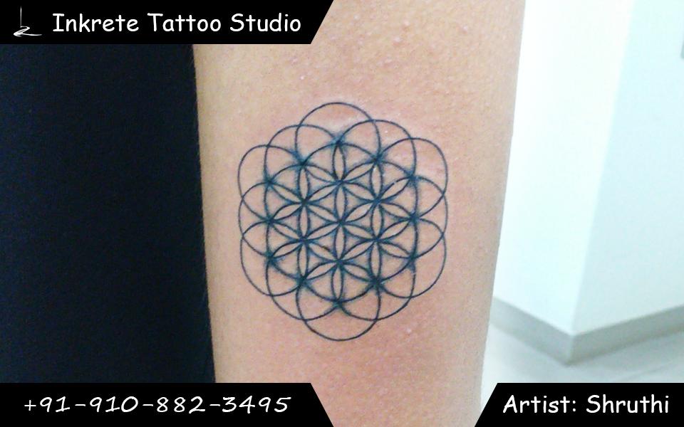 line tattoo, line work, flower of life tattoo, elegant tattoo, best tattoo studio, best tattoo artist, inkrete tattoo studio