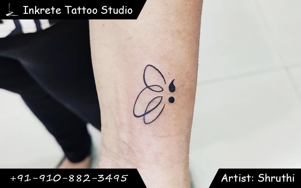 line tattoo, butterfly tattoo, wrist tattoo, arm tattoo