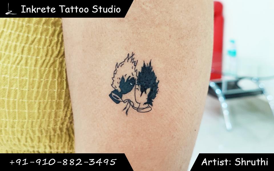 yin yang tattoo, anime tattoo, minimal tattoo
